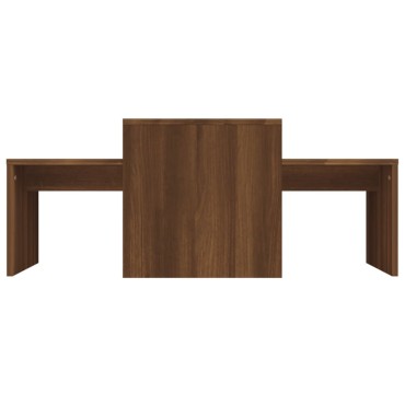vidaXL Τραπεζάκια Σαλονιού Σετ Καφέ Δρυς 100x48x40cm Επεξεργ. Ξύλο 1 τεμ.