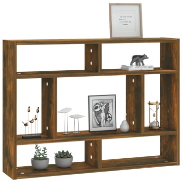 vidaXL Ραφιέρα Τοίχου Καπνιστή Δρυς 75x16x55cm από Επεξεργ. Ξύλο 1 τεμ.