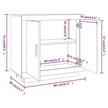 vidaXL Ντουλάπι Sonoma Δρυς 80x40x75cm από Επεξεργασμένο Ξύλο 1 τεμ.