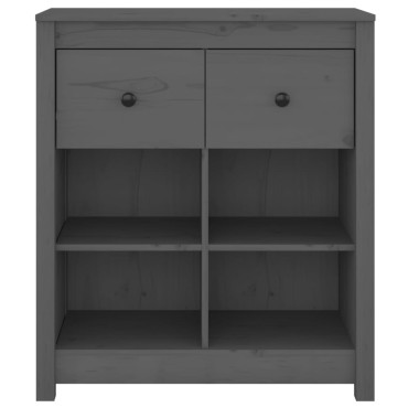 vidaXL Συρταριέρα Γκρί 70x35x80cm από Μασίφ Ξύλο Πεύκου 1 τεμ.