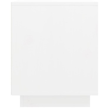 vidaXL Έπιπλο Τηλεόρασης Λευκό 74x35x44cm από Μασίφ Ξύλο Πεύκου