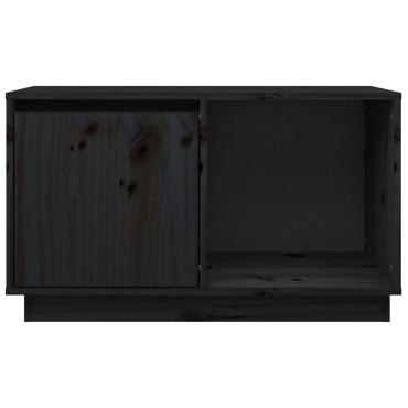 vidaXL Έπιπλο Τηλεόρασης Μαύρο 74x35x44cm από Μασίφ Ξύλο Πεύκου