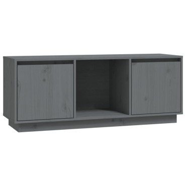 vidaXL Έπιπλο Τηλεόρασης Γκρι 110,5x35x44cm Μασίφ Ξύλο Πεύκου