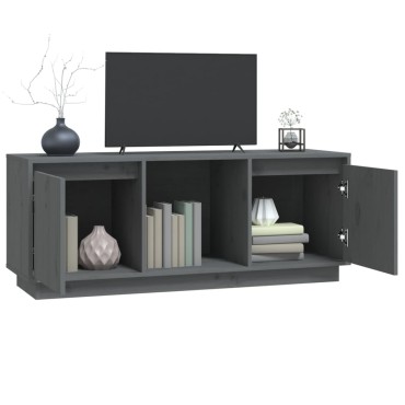 vidaXL Έπιπλο Τηλεόρασης Γκρι 110,5x35x44cm Μασίφ Ξύλο Πεύκου