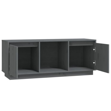vidaXL Έπιπλο Τηλεόρασης Γκρι 110,5x35x44cm Μασίφ Ξύλο Πεύκου