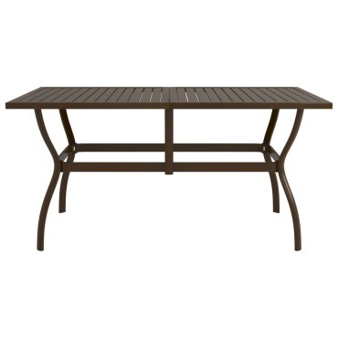 vidaXL Τραπέζι Κήπου Καφέ 140x80x72cm Ατσάλινο 1 τεμ.