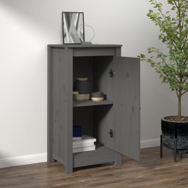 vidaXL Ντουλάπι Γκρι 39x35x80cm από Μασίφ Ξύλο Πεύκου 1 τεμ.