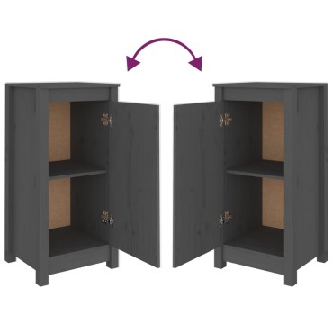 vidaXL Ντουλάπι Γκρι 39x35x80cm από Μασίφ Ξύλο Πεύκου 1 τεμ.