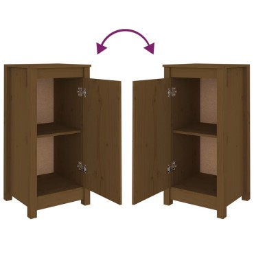 vidaXL Συρταριέρες 2 τεμ. Καφέ Μελί 39x35x80cm από Μασίφ Ξύλο Πεύκου