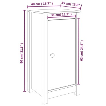 vidaXL Συρταριέρες 2 τεμ. Καφέ Μελί 39x35x80cm από Μασίφ Ξύλο Πεύκου
