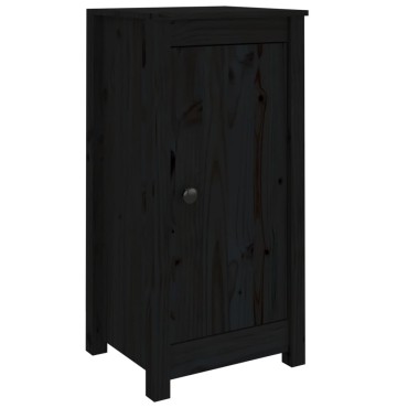 vidaXL Ντουλάπια 2 τεμ. Μαύρα 39x35x80cm από Μασίφ Ξύλο Πεύκου