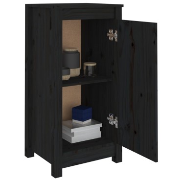 vidaXL Ντουλάπια 2 τεμ. Μαύρα 39x35x80cm από Μασίφ Ξύλο Πεύκου
