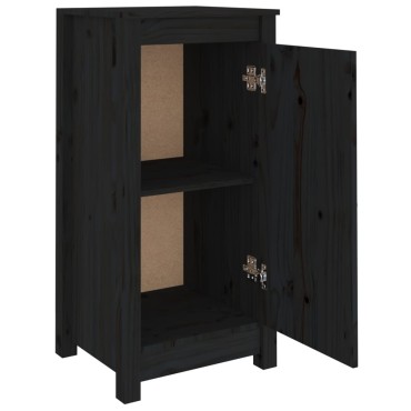 vidaXL Ντουλάπια 2 τεμ. Μαύρα 39x35x80cm από Μασίφ Ξύλο Πεύκου