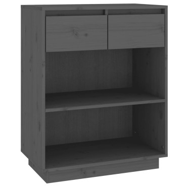 vidaXL Ντουλάπι Κονσόλα Γκρι 60x34x75cm από Μασίφ Ξύλο Πεύκου 1 τεμ.