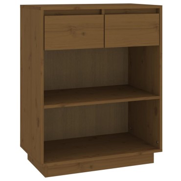 vidaXL Ντουλάπι Κονσόλα Μελί 60x34x75cm από Μασίφ Ξύλο Πεύκου 1 τεμ.