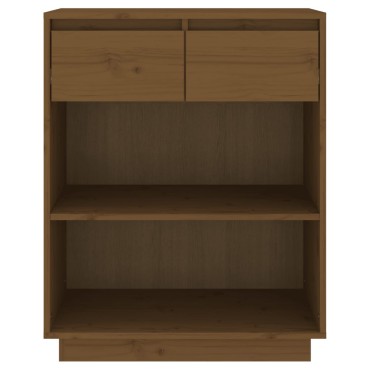 vidaXL Ντουλάπι Κονσόλα Μελί 60x34x75cm από Μασίφ Ξύλο Πεύκου 1 τεμ.