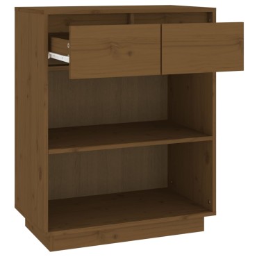 vidaXL Ντουλάπι Κονσόλα Μελί 60x34x75cm από Μασίφ Ξύλο Πεύκου 1 τεμ.