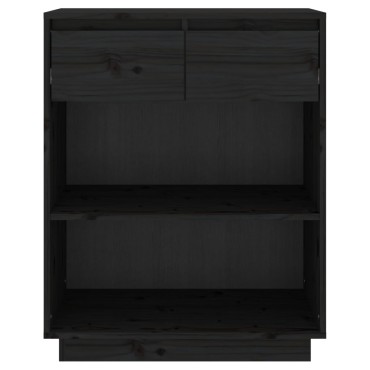 vidaXL Ντουλάπι Κονσόλα Μαύρο 60x34x75cm από Μασίφ Ξύλο Πεύκου 1 τεμ.