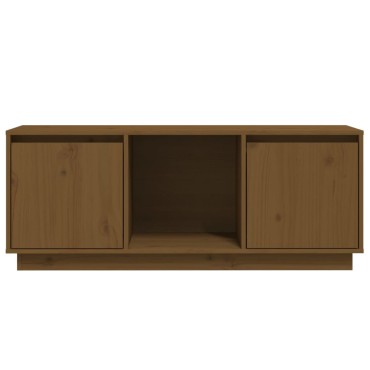 vidaXL Έπιπλο Τηλεόρασης Καφέ Μελί 110,5x35x44cm από Μασίφ Ξύλο Πεύκου
