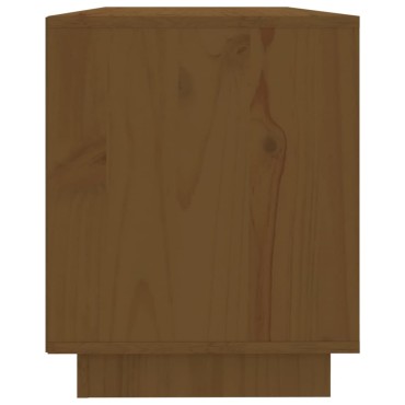 vidaXL Έπιπλο Τηλεόρασης Καφέ Μελί 110,5x35x44cm από Μασίφ Ξύλο Πεύκου