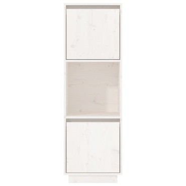 vidaXL Ντουλάπι Ψηλό Λευκό 38x35x117cm από Μασίφ Ξύλο Πεύκου 1 τεμ.