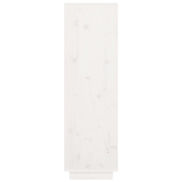 vidaXL Ντουλάπι Ψηλό Λευκό 38x35x117cm από Μασίφ Ξύλο Πεύκου 1 τεμ.