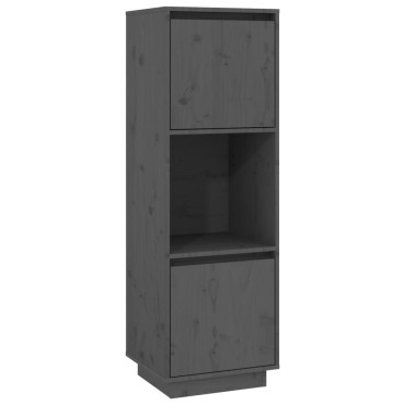 vidaXL Ντουλάπι Ψηλό Γκρι 38x35x117cm από Μασίφ Ξύλο Πεύκου 1 τεμ.