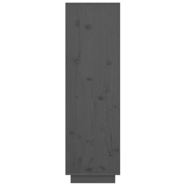 vidaXL Ντουλάπι Ψηλό Γκρι 38x35x117cm από Μασίφ Ξύλο Πεύκου 1 τεμ.
