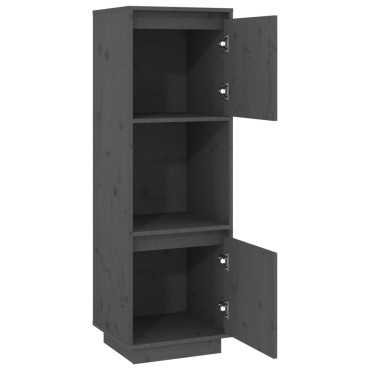 vidaXL Ντουλάπι Ψηλό Γκρι 38x35x117cm από Μασίφ Ξύλο Πεύκου 1 τεμ.