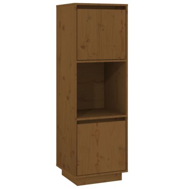 vidaXL Ντουλάπι Ψηλό Μελί 38x35x117cm από Μασίφ Ξύλο Πεύκου 1 τεμ.