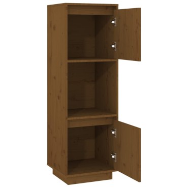 vidaXL Ντουλάπι Ψηλό Μελί 38x35x117cm από Μασίφ Ξύλο Πεύκου 1 τεμ.