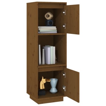 vidaXL Ντουλάπι Ψηλό Μελί 38x35x117cm από Μασίφ Ξύλο Πεύκου 1 τεμ.
