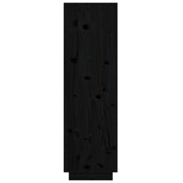 vidaXL Ντουλάπι Ψηλό Μαύρο 38x35x117cm από Μασίφ Ξύλο Πεύκου 1 τεμ.