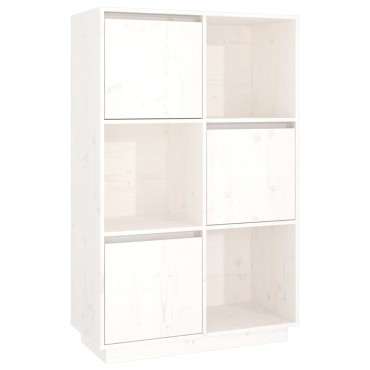 vidaXL Ντουλάπι Ψηλό Λευκό 74x35x117cm από Μασίφ Ξύλο Πεύκου 1 τεμ.