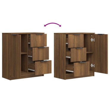 vidaXL Μπουφές Καφέ Δρυς 60x30x70cm από Επεξεργασμένο Ξύλο 1 τεμ.