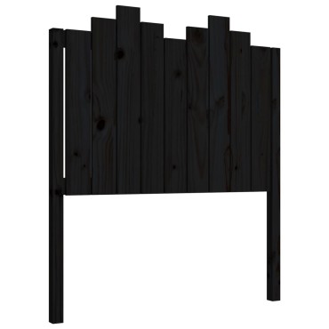 vidaXL Κεφαλάρι Κρεβατιού Μαύρο 96x4x110cm από Μασίφ Ξύλο Πεύκου 1 τεμ.