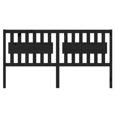 vidaXL Κεφαλάρι Κρεβατιού Μαύρο 125,5x4x100cm Μασίφ Ξύλο Πεύκου 1 τεμ.