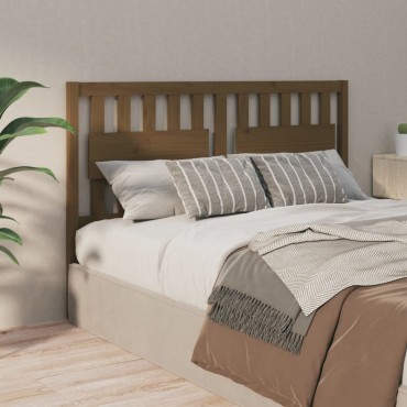 vidaXL Κεφαλάρι Κρεβατιού Μελί 155,5x4x100cm Μασίφ Ξύλο Πεύκου 1 τεμ.
