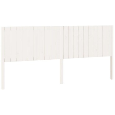 vidaXL Κεφαλάρι Κρεβατιού Λευκό 205,5x4x100cm από Μασίφ Ξύλο Πεύκου 1 τεμ.