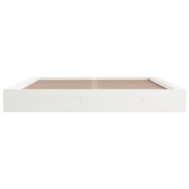vidaXL Πλαίσιο Κρεβατιού Λευκό 200x200cm από Μασίφ Ξύλο 1 τεμ. - Διπλό