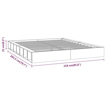 vidaXL Πλαίσιο Κρεβατιού Λευκό 200x200cm από Μασίφ Ξύλο 1 τεμ. - Διπλό