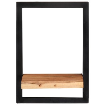 vidaXL Ράφια Τοίχου 2 τεμ. 25x25x35cm Μασίφ Ξύλο Ακακίας & Ατσάλι