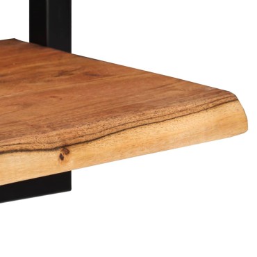 vidaXL Ράφια Τοίχου 2 τεμ. 25x25x35cm Μασίφ Ξύλο Ακακίας & Ατσάλι