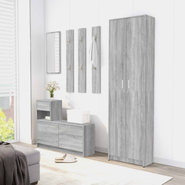 vidaXL Ντουλάπα Χολ Γκρι Sonoma 55x25x189cm από Επεξεργασμένο Ξύλο 1 τεμ.