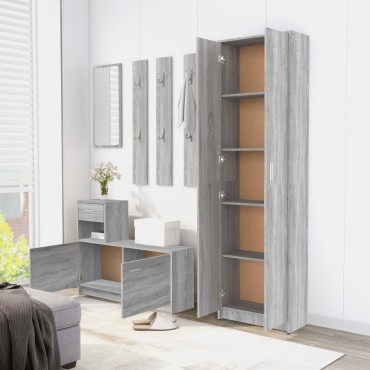 vidaXL Ντουλάπα Χολ Γκρι Sonoma 55x25x189cm από Επεξεργασμένο Ξύλο 1 τεμ.