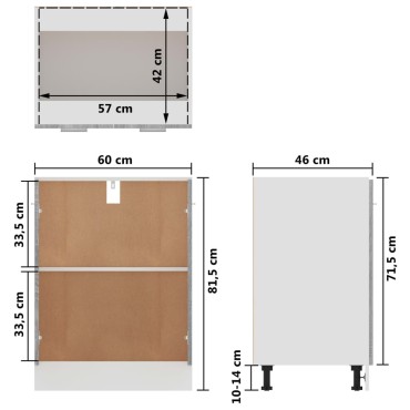 vidaXL Ντουλάπι Γκρι Sonoma 60x46x81,5cm από Επεξεργασμένο Ξύλο 1 τεμ.