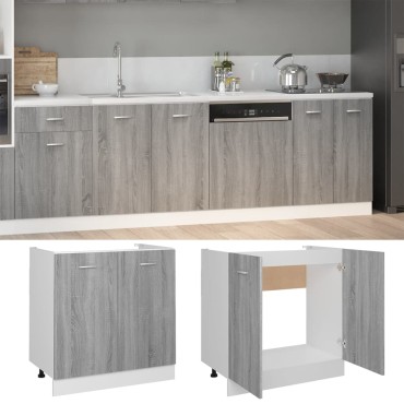 vidaXL Ντουλάπι Lyon Νιπτήρα Γκρι Sonoma 80x46x81,5cm 1 τεμ.