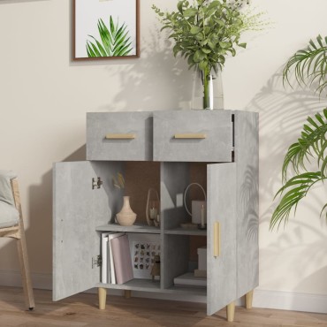 vidaXL Ντουλάπι Γκρι Σκυροδέματος 69,5x34x89cm Επεξεργασμένο Ξύλο 1 τεμ.