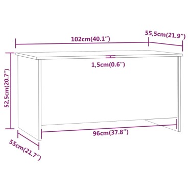 vidaXL Τραπεζάκι Σαλονιού Μαύρο 102x55,5x52,5cm Επεξεργασμένο Ξύλο 1 τεμ.