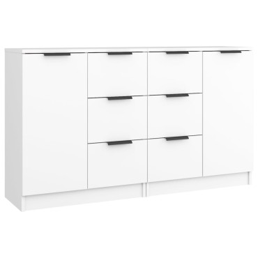 vidaXL Ντουλάπια 2 τεμ. άσπρο 60x30x70cm Επεξεργασμένο Ξύλο
